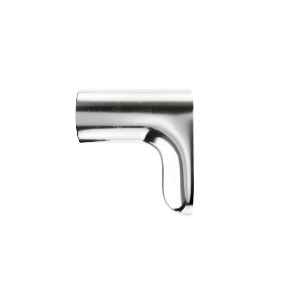 Knopp i krom med både borstade och polerade partier