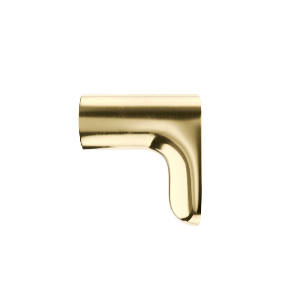 Knopp av mässing med både polerade och borstade partier